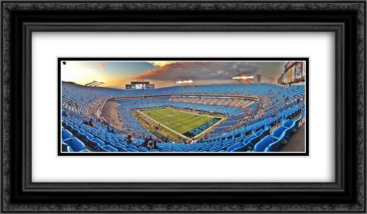 Bank of America Stadium 24x14 Black Ornate Wood Framed Art Print Poster with Double Matting