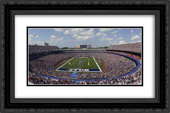 New Era Field 24x16 Black Ornate Wood Framed Art Print Poster with Double Matting