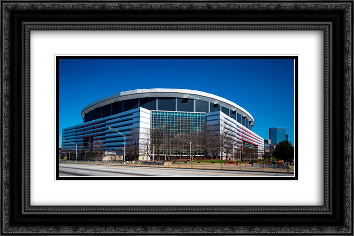 Georgia Dome 24x16 Black Ornate Wood Framed Art Print Poster with Double Matting