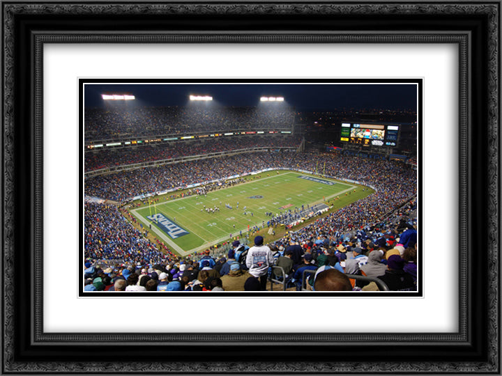 Nissan Stadium 24x18 Black Ornate Wood Framed Art Print Poster with Double Matting