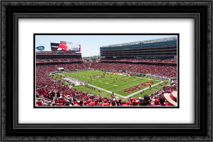 Levi's Stadium 24x16 Black Ornate Wood Framed Art Print Poster with Double Matting