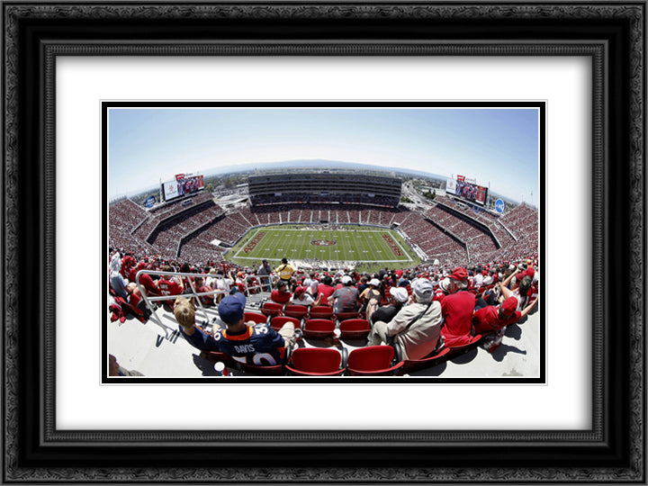 Levi's Stadium 24x18 Black Ornate Wood Framed Art Print Poster with Double Matting