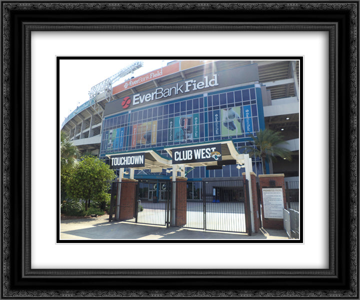 EverBank Field 24x20 Black Ornate Wood Framed Art Print Poster with Double Matting