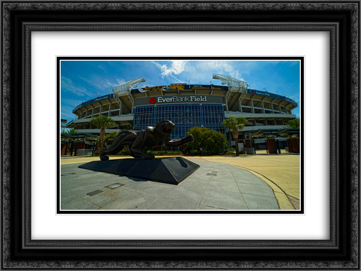 EverBank Field 24x18 Black Ornate Wood Framed Art Print Poster with Double Matting