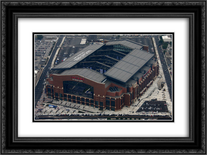 Lucas Oil Stadium 24x18 Black Ornate Wood Framed Art Print Poster with Double Matting