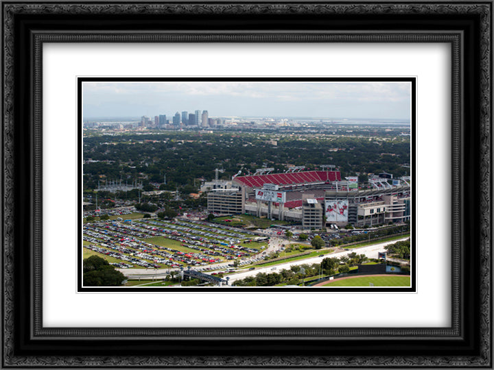 Raymond James Stadium 24x18 Black Ornate Wood Framed Art Print Poster with Double Matting