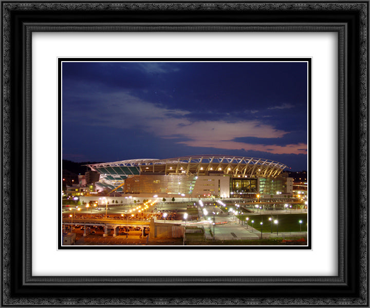 Paul Brown Stadium 24x20 Black Ornate Wood Framed Art Print Poster with Double Matting