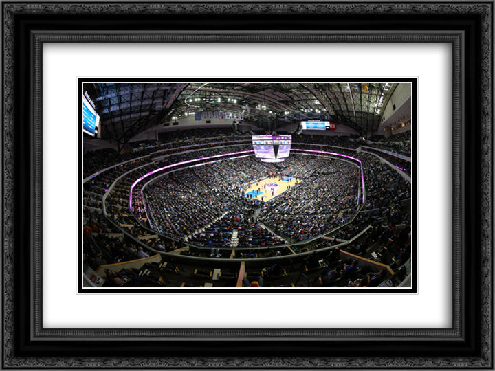 American Airlines Arena 24x18 Black Ornate Wood Framed Art Print Poster with Double Matting