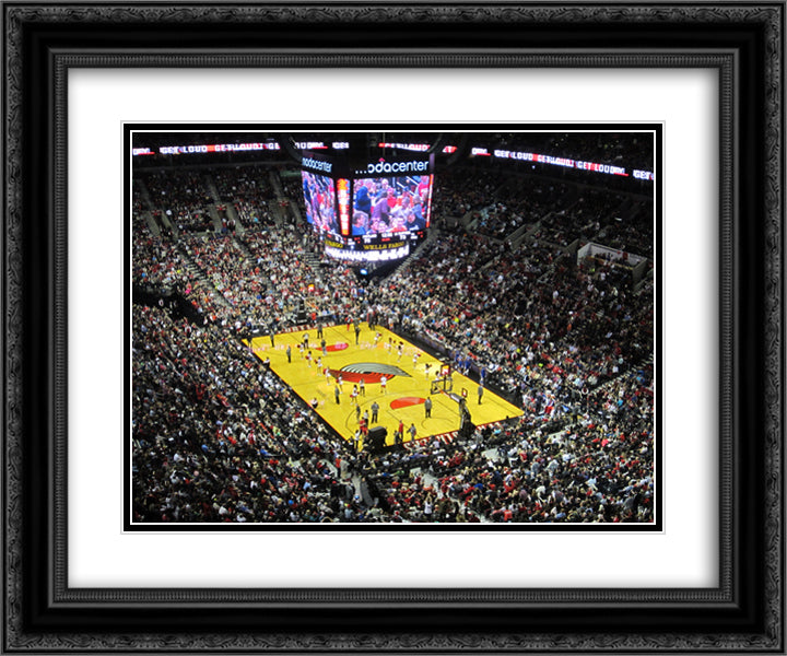 Moda Center 24x20 Black Ornate Wood Framed Art Print Poster with Double Matting