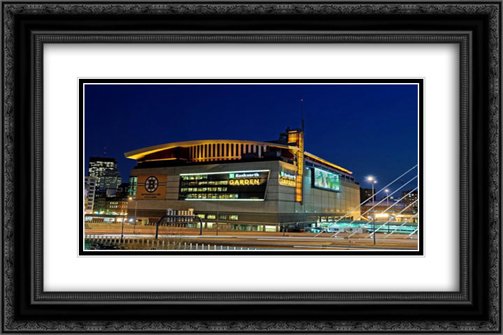TD Garden 24x16 Black Ornate Wood Framed Art Print Poster with Double Matting