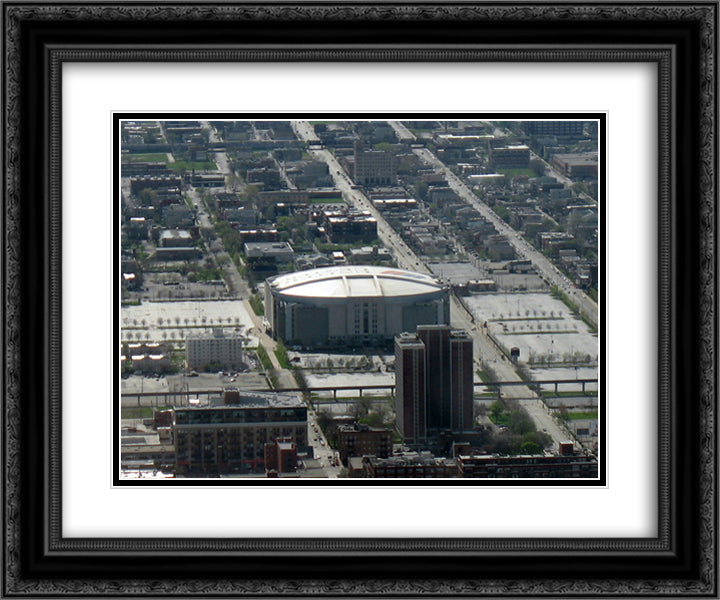 United Center 24x20 Black Ornate Wood Framed Art Print Poster with Double Matting