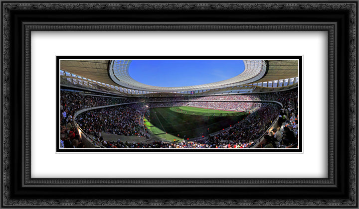 Cape Town Stadium 24x14 Black Ornate Wood Framed Art Print Poster with Double Matting