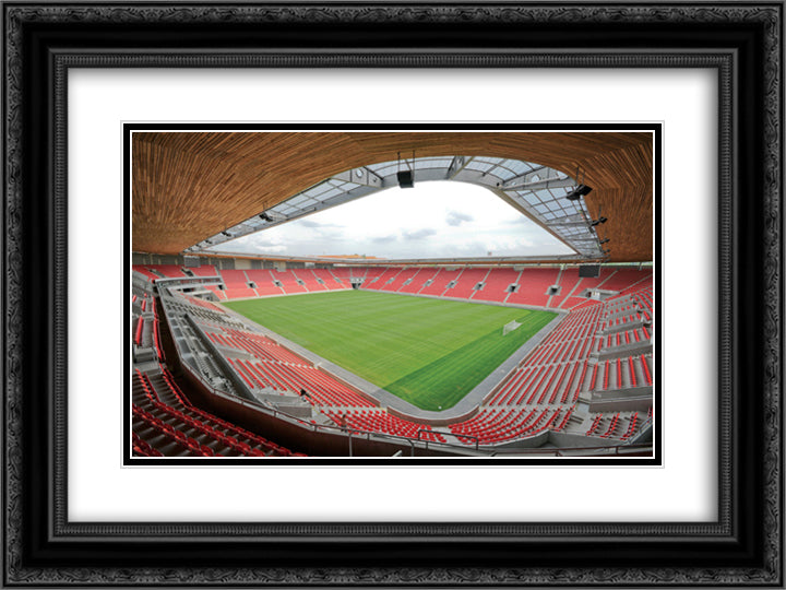 Renkus Heinz Stadium 24x18 Black Ornate Wood Framed Art Print Poster with Double Matting