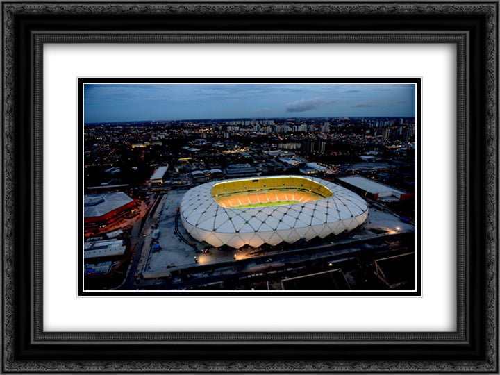 Arena Amazonas 24x18 Black Ornate Wood Framed Art Print Poster with Double Matting