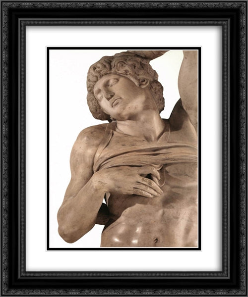 Slave (dying) [detail: 1] 20x24 Black Ornate Wood Framed Art Print Poster with Double Matting by Michelangelo