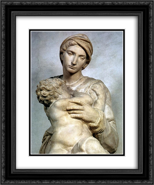 Medici Madonna [detail: 2] 20x24 Black Ornate Wood Framed Art Print Poster with Double Matting by Michelangelo