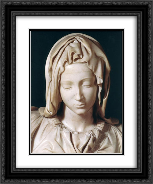 Pieta [detail: 1] 20x24 Black Ornate Wood Framed Art Print Poster with Double Matting by Michelangelo