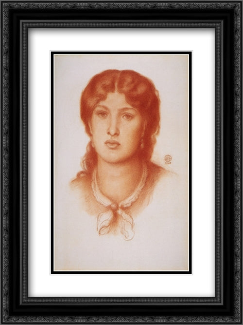 Fanny Cornforth 18x24 Black Ornate Wood Framed Art Print Poster with Double Matting by Rossetti, Dante Gabriel