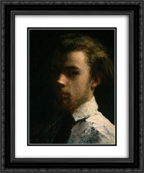 Self-Portrait 20x24 Black Ornate Wood Framed Art Print Poster with Double Matting by Fantin Latour, Henri