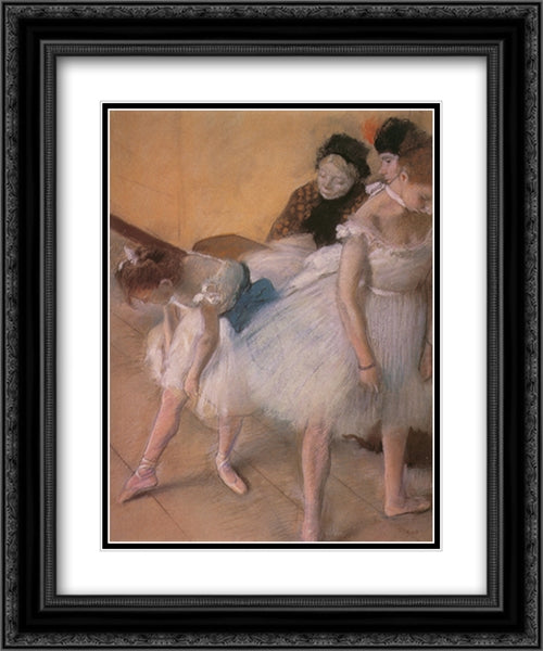 Before the Rehearsal 20x24 Black Ornate Wood Framed Art Print Poster with Double Matting by Degas, Edgar