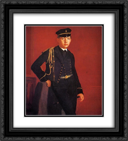 Achille De Gas in the Uniform of a Cadet 20x22 Black Ornate Wood Framed Art Print Poster with Double Matting by Degas, Edgar