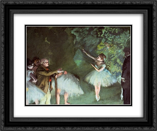 Ballet Rehearsal 24x20 Black Ornate Wood Framed Art Print Poster with Double Matting by Degas, Edgar