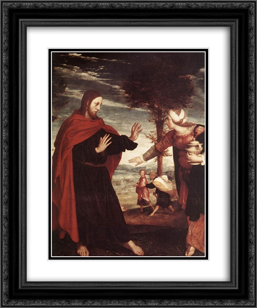 Do Not Touch Me 20x24 Black Ornate Wood Framed Art Print Poster with Double Matting by Holbein the Younger, Hans