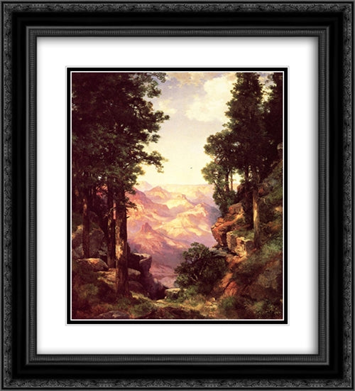 Grand Canyon 20x22 Black Ornate Wood Framed Art Print Poster with Double Matting by Moran, Thomas