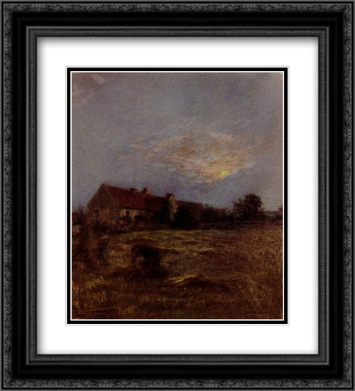 Mezy 20x22 Black Ornate Wood Framed Art Print Poster with Double Matting by L'Hermitte, Leon Augustin