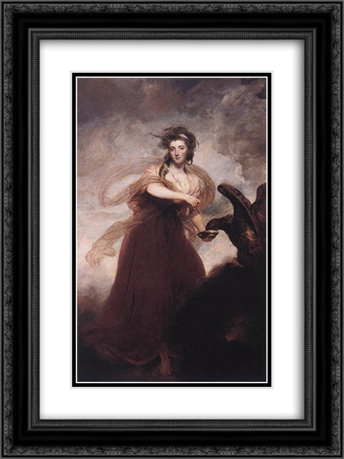 Mrs Musters as Hebe 18x24 Black Ornate Wood Framed Art Print Poster with Double Matting by Reynolds, Joshua