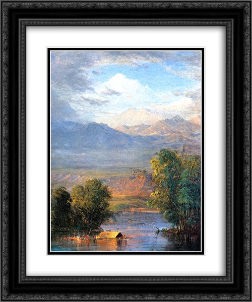 The Magdalena River, Equador 20x24 Black Ornate Wood Framed Art Print Poster with Double Matting by Church, Frederic Edwin