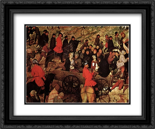 The Procession to Calvary [detail] 24x20 Black Ornate Wood Framed Art Print Poster with Double Matting by Bruegel the Elder, Pieter