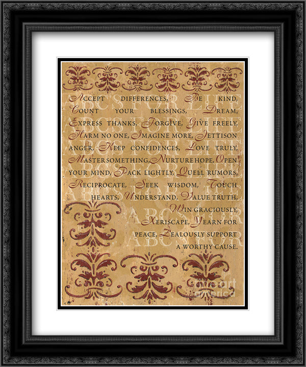 ABC's of Life 15x18 Black Ornate Wood Framed Art Print Poster with Double Matting by DeWitt, Debbie