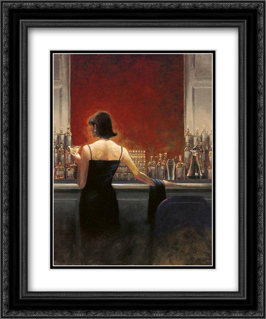 Evening Lounge 11x13 Black Ornate Wood Framed Art Print Poster with Double Matting by Lynch, Brent