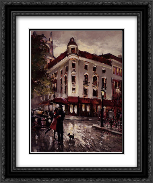 Welcome Embrace 11x13 Black Ornate Wood Framed Art Print Poster with Double Matting by Heighton, Brent