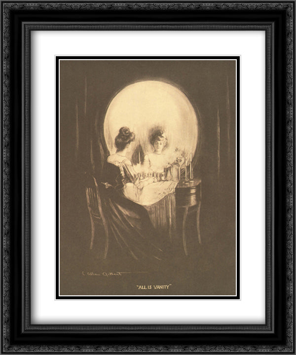All Is Vanity 15x19 Black Ornate Wood Framed Art Print Poster with Double Matting by Gilbert, C. Allan