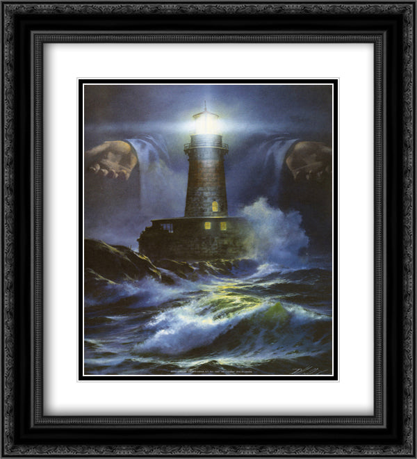 I Am the Light 12x14 Black Ornate Wood Framed Art Print Poster with Double Matting by Hahlbohm, Danny