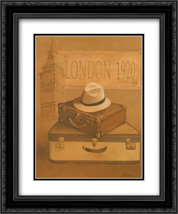 London 1920 15x18 Black Ornate Wood Framed Art Print Poster with Double Matting by Chiu, T. C.