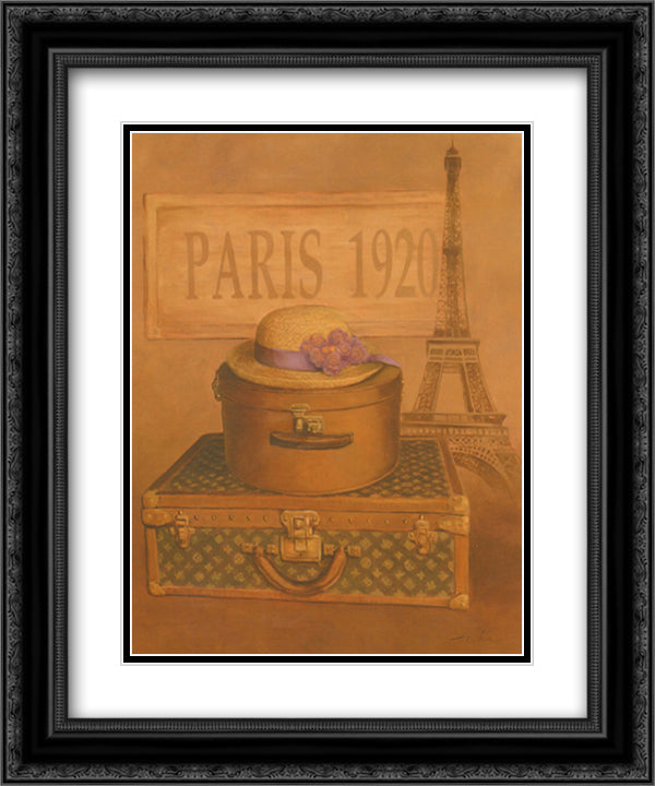 Paris 1920 15x18 Black Ornate Wood Framed Art Print Poster with Double Matting by Chiu, T. C.