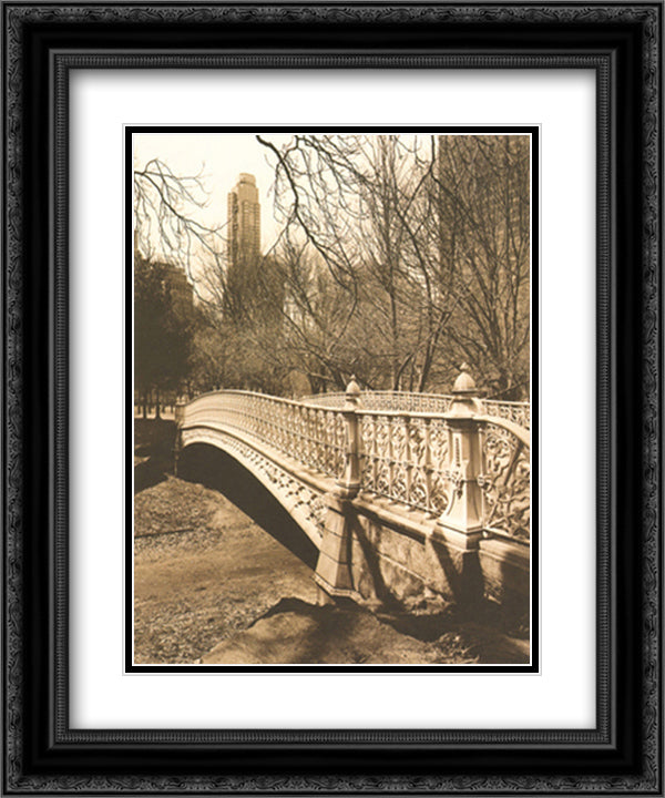 Central Park Bridges II 15x18 Black Ornate Wood Framed Art Print Poster with Double Matting by Bliss, Chris