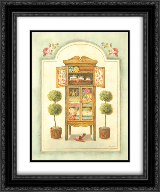 Bath Sundries 15x18 Black Ornate Wood Framed Art Print Poster with Double Matting by Audit, Lisa