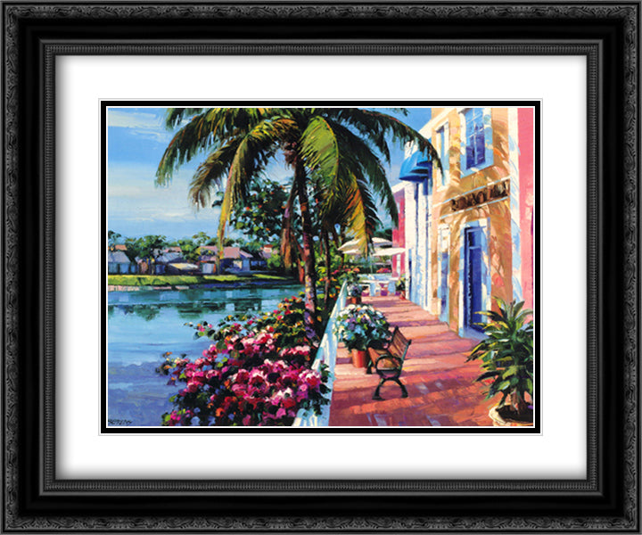 Naples, Florida 18x15 Black Ornate Wood Framed Art Print Poster with Double Matting by Behrens, Howard