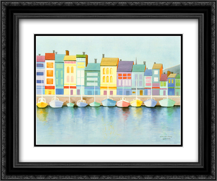 Harbor In Harmony 18x15 Black Ornate Wood Framed Art Print Poster with Double Matting by Horowitz, Elizabeth