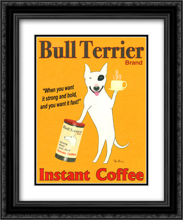 Bull Terrier Brand 15x18 Black Ornate Wood Framed Art Print Poster with Double Matting by Bailey, Ken