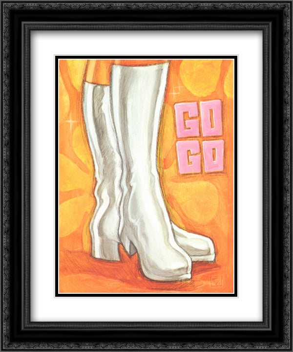 Go Go 15x18 Black Ornate Wood Framed Art Print Poster with Double Matting by Hoover, Darrin