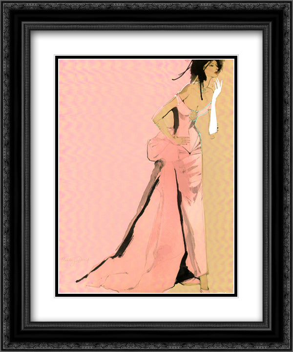 Couture 15x18 Black Ornate Wood Framed Art Print Poster with Double Matting by David, Ashley