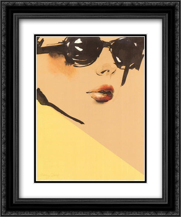 Chic 15x18 Black Ornate Wood Framed Art Print Poster with Double Matting by David, Ashley
