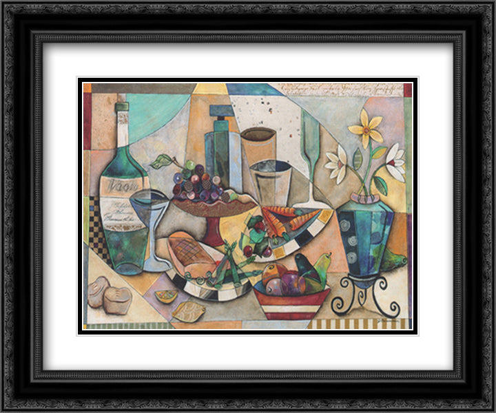 Pass The Salmon 12x10 Black Ornate Wood Framed Art Print Poster with Double Matting by Bonaventura, Jennifer