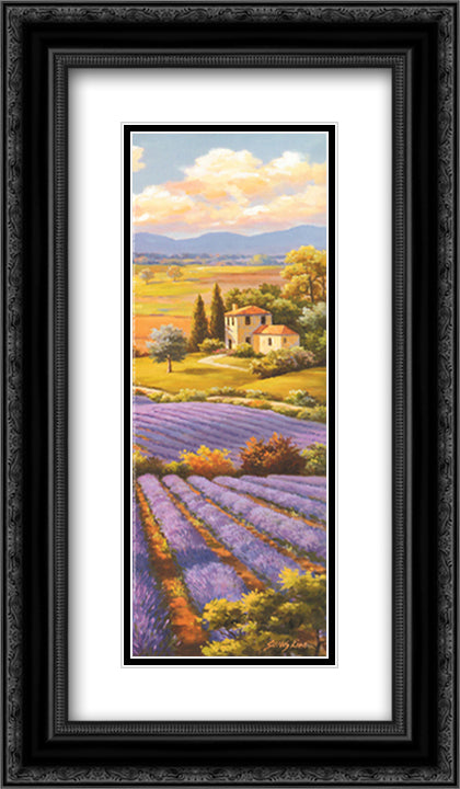 Fields Of Lavender I 8x14 Black Ornate Wood Framed Art Print Poster with Double Matting by Kim, Sung