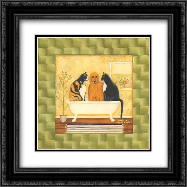 Three's A Crowd 12x12 Black Ornate Wood Framed Art Print Poster with Double Matting by Chase, Dotty